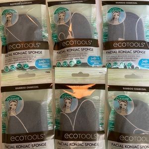 6 New EcoTools Facial Konjac Bamboo Charcoal Vegan